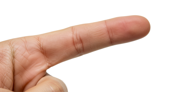 finger isolated on white, cutout, single finger, pointing