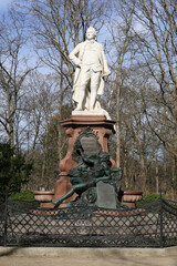 The Lessing Monument In Tiergarten Park In Berlin, Germany