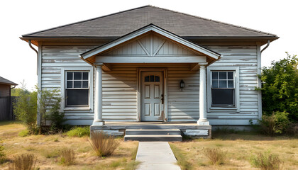 Front Of Uninhabitable Abandoned Home , with white tonespng