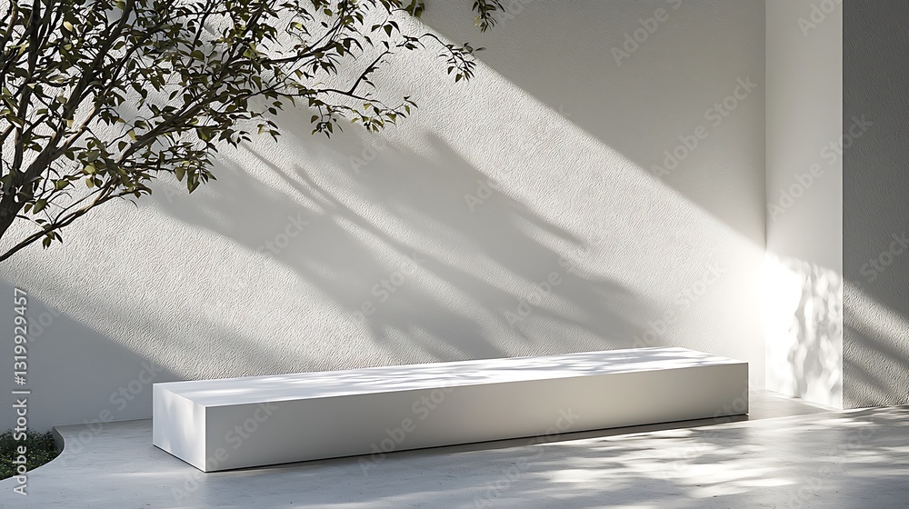 Poster minimalist white platform product display