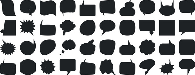 dialogue box silhouette vector set