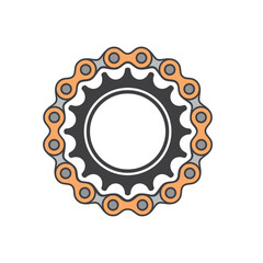 illustration of vehicle chain and gear, vector art.