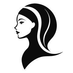 Elegant Young Woman Profile - Vector Illustration, Cartoon, Clipart & Line Art,  Elegant young woman profile in vector, clipart, and line art styles, perfect for digital designs.