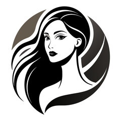 Elegant Young Woman Profile - Vector Illustration, Cartoon, Clipart & Line Art,  Elegant young woman profile in vector, clipart, and line art styles, perfect for digital designs.