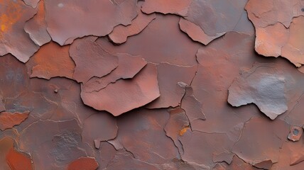 Rustic Brown And Red Cracked Metal Texture Background