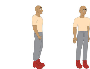 character 2 3 and 3 4 male view