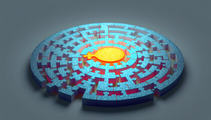 Obraz premium Puzzle Maze & strategy business concept of leadership , with white tonespng