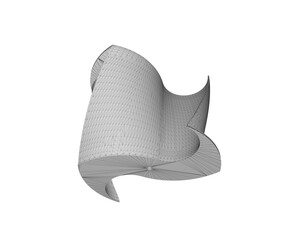 3d illustration of ugrinsky wind turbine isolated on white background
