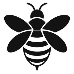 Bee Icon Vector Illustration – Cartoon, Clipart & Line Art Design on White Background, High-quality bee icon vector illustration in cartoon, clipart, and line art style on a white background.