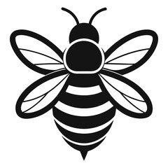 Bee Icon Vector Illustration – Cartoon, Clipart & Line Art Design on White Background, High-quality bee icon vector illustration in cartoon, clipart, and line art style on a white background.