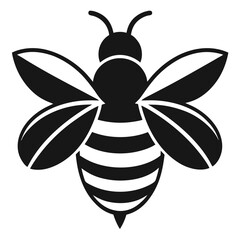 Bee Icon Vector Illustration – Cartoon, Clipart & Line Art Design on White Background, High-quality bee icon vector illustration in cartoon, clipart, and line art style on a white background.