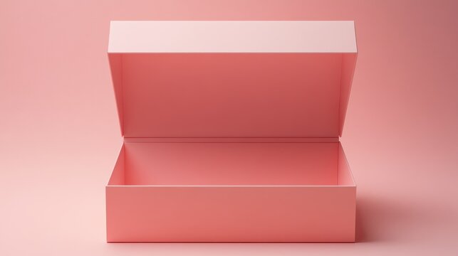 Empty pale pink box open