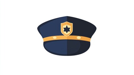 Police Officer Hat with Shield Emblem Uniform Accessory for Law Enforcement and Security Roles
