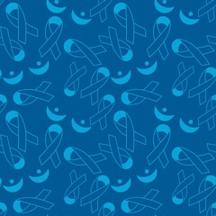 Breast cancer month seamless pink ribbon day mammogram pattern for wrapping paper and medical accessories