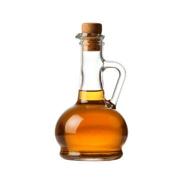 Homemade apple vinegar bottle a transparent white background