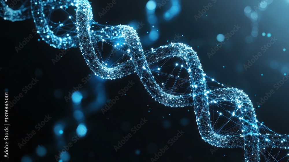Aufkleber abstract representation of a dna double helix structure glowing