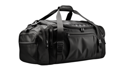 Stylish Black Travel Duffel Bag Modern Design Durable Carry Bag Gym Trip Gear Nylon Sports Zipper