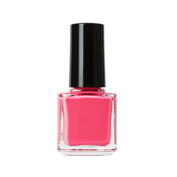 Pink nail polish bottle transparent background