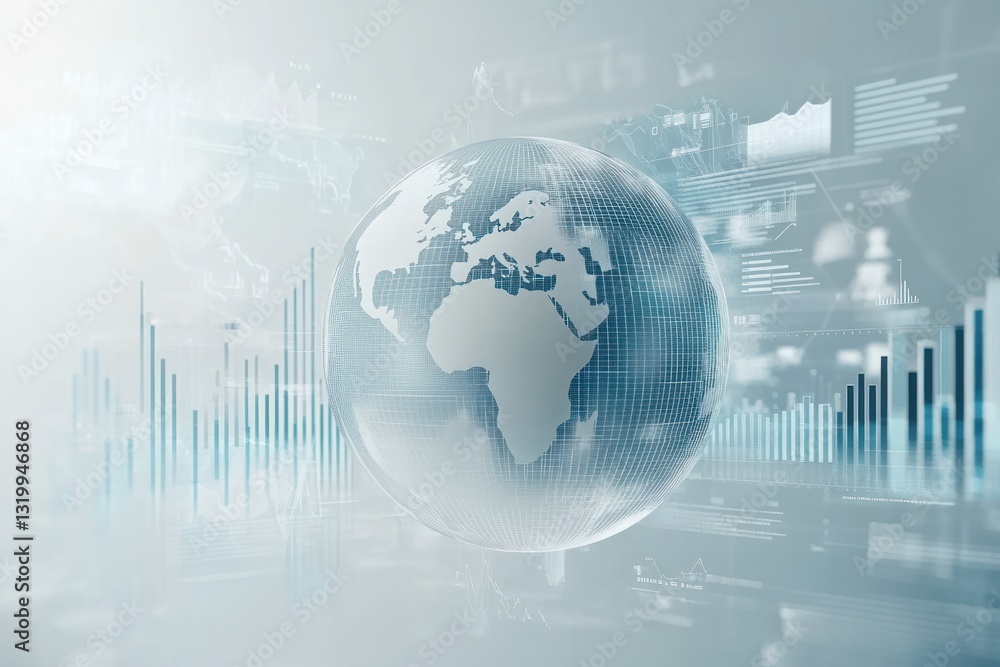 Poster abstract global financial data visualization with graphs