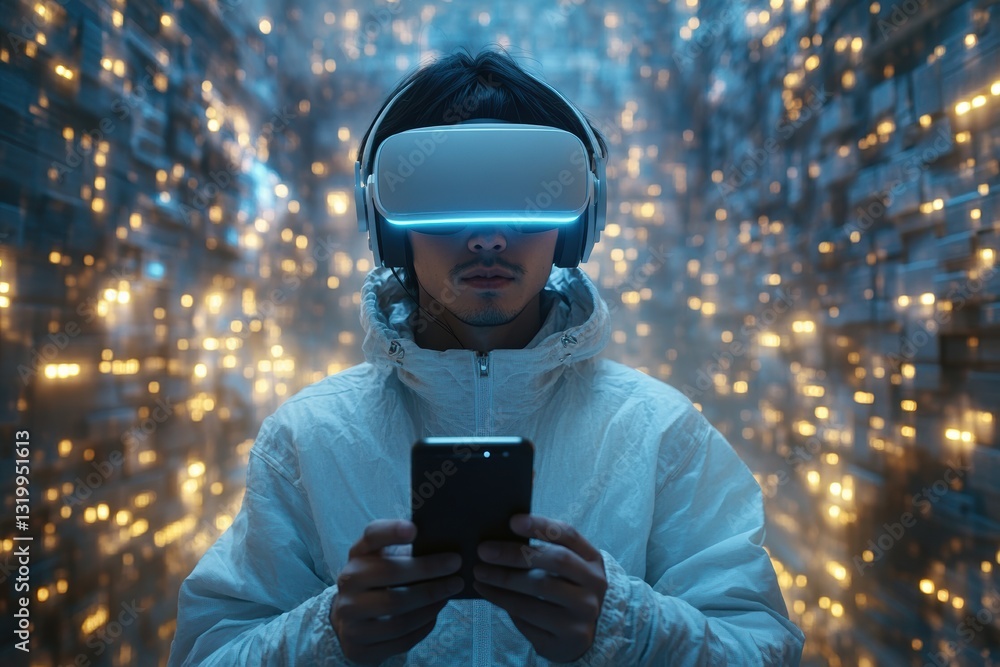 Aufkleber exploring virtual worlds with immersive technology and a mobile device