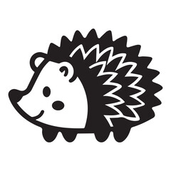 hedgehog in the forest on white