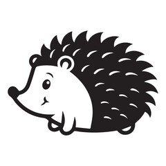 illustration of hedgehog on white background
