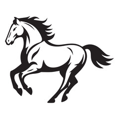 horse silhouette isolated on white