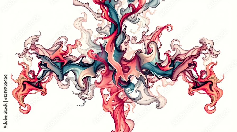 Poster a captivating display of swirling colors forms an abstract design with fluid shapes that mimic flame