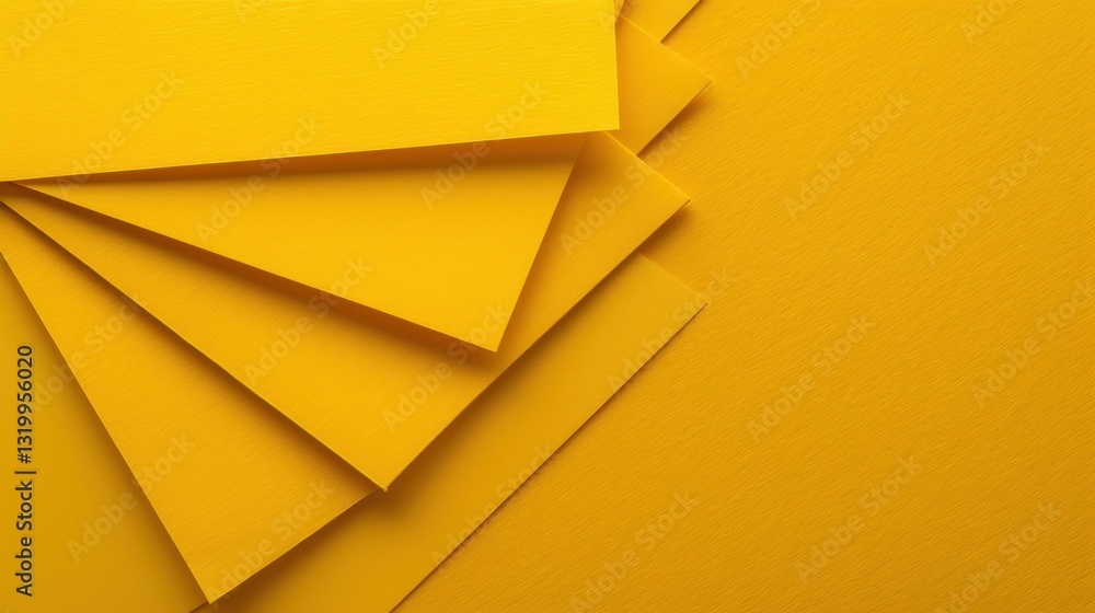 Poster explore a stunning abstract paper texture with vivid yellow geometric shapes, creating a minimalisti