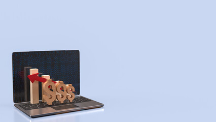 The Notebook and Dollar symbol for Business concept 3d Rendering..