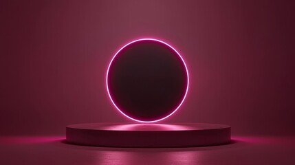 Dark burgundy background with a smooth gradient and a central glow, creating a sleek space for brand advertising