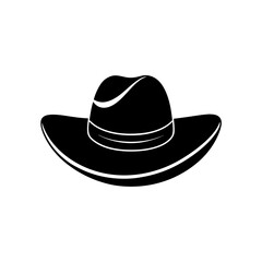 Country Western Cowboy Leather Hat, Texas Sheriff Hat Silhouette Vector Clipart Design, Texas Sheriff Hat silhouette vector design perfect for country western-themed graphics.