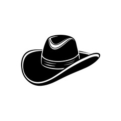 Country Western Cowboy Leather Hat, Texas Sheriff Hat Silhouette Vector Clipart Design, Texas Sheriff Hat silhouette vector design perfect for country western-themed graphics.