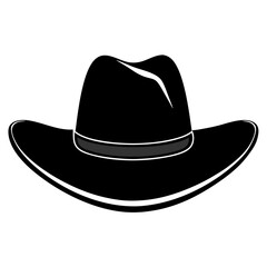 Country Western Cowboy Leather Hat, Texas Sheriff Hat Silhouette Vector Clipart Design, Texas Sheriff Hat silhouette vector design perfect for country western-themed graphics.