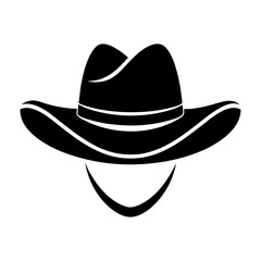 Country Western Cowboy Leather Hat, Texas Sheriff Hat Silhouette Vector Clipart Design, Texas Sheriff Hat silhouette vector design perfect for country western-themed graphics.