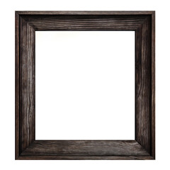 Rustic wood frame isolated on a white or transparent background.