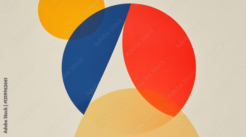 Poster circles and shapes with vibrant colors creating a graphic design