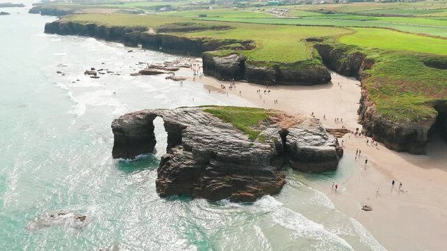 Playa de Las Catedrales beach in Galicia region, northern Spain
