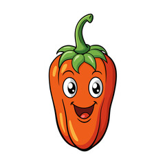 Vector Habanero Illustration - Cartoon, Clipart, and Line Art Design with White Background, High-quality vector habanero design in cartoon, clipart, and line art styles with a white background