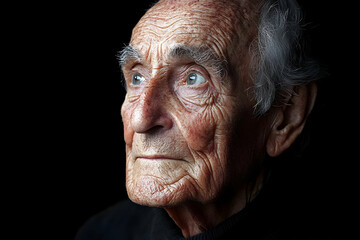 Obraz premium Portrait Of Elderly Man Looking Upward