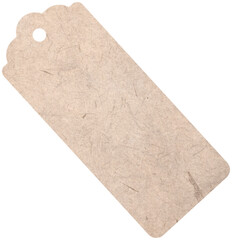 blank paper gift tag label with hole isolated on white 