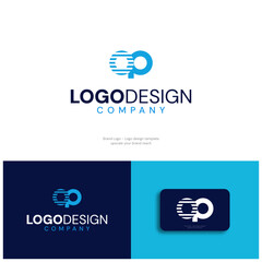 op or po logo with gridline