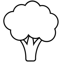 Broccoli Vector Silhouette Illustration - Clipart, Line Art, and Cartoon Design, Vector Broccoli silhouette design for clipart, cartoons, line art, and digital products