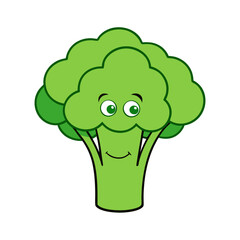 Broccoli Vector Silhouette Illustration - Clipart, Line Art, and Cartoon Design, Vector Broccoli silhouette design for clipart, cartoons, line art, and digital products