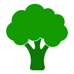 Broccoli Vector Silhouette Illustration - Clipart, Line Art, and Cartoon Design, Vector Broccoli silhouette design for clipart, cartoons, line art, and digital products