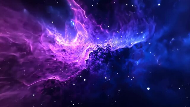 Stunning cosmic nebula with vibrant purple and blue stellar clouds