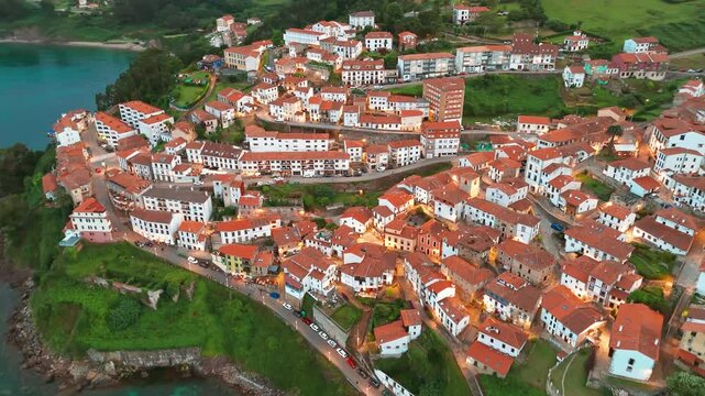Charming fishing village of Lastres in the Asturias region, northern Spain