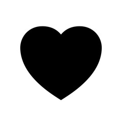 Heart icon. Black shape heart isolated on white background. Symbol love. Simple round silhouette. Cute graphic. Frame template. Outline happy logo. Romance flat design for print. Vector illustration