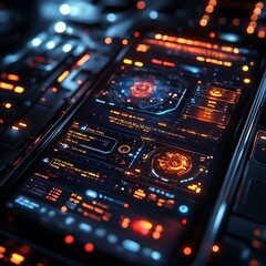 Obraz premium Smartphone futuristic digital concept high resolution hd photo
