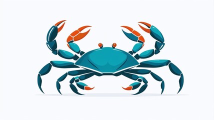 Fototapeta premium Crab Logo – A clean and minimal crab design, symbolizing resilience, adaptability, and the sea.